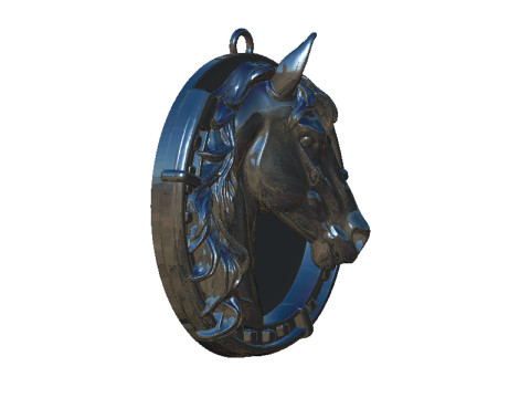 Horse with horse shoe 3D Print Model