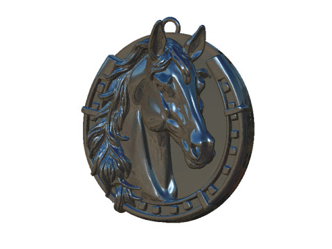Horse with horse shoe 3D Print Model