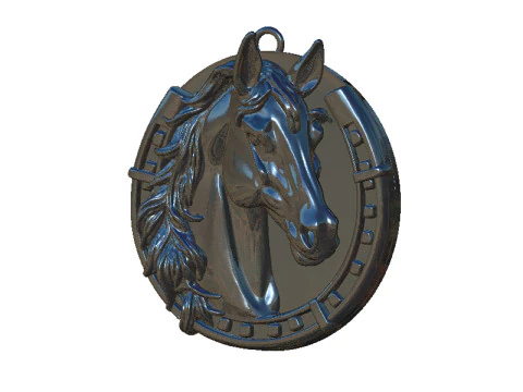 Horse with horse shoe 3D Print Model