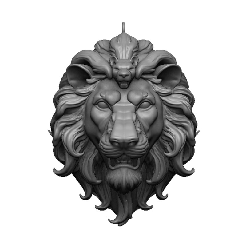 King lion pendant 3D printmodel .c4d .max .obj .3ds .fbx .stl .blend