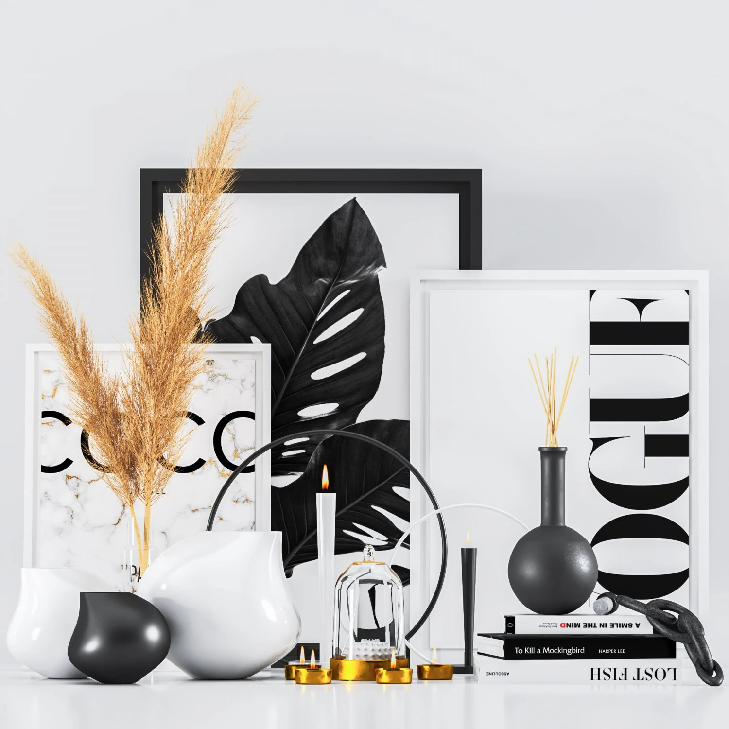 decorativesetb 3D Model .c4d .max .obj .3ds .fbx .stl .blend 