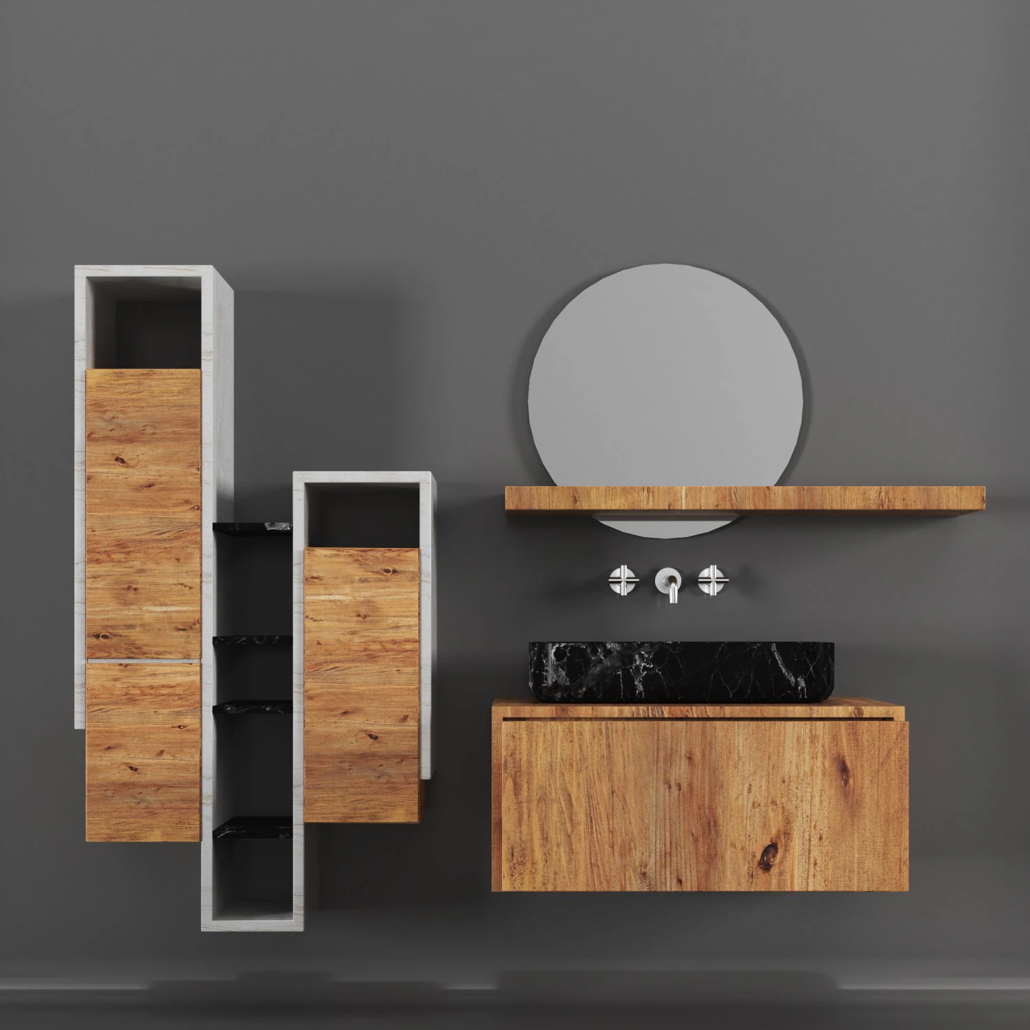 bath cabinet set 3D Model .c4d .max .obj .3ds .fbx .stl .blend 