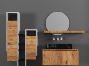 bath cabinet set Modèle 3D