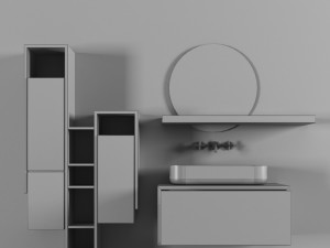 bath cabinet set Modèle 3D