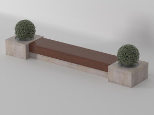 modern bench 3D 모델