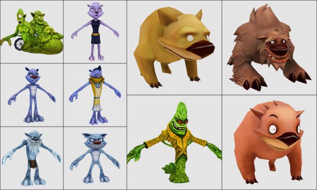 cartoon - characters 4 3D Model .c4d .max .obj .3ds .fbx .stl .blend 