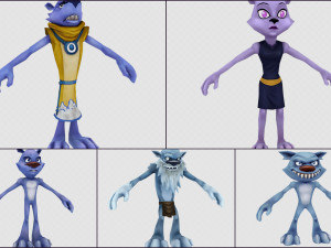 cartoon - characters 4 3D Model