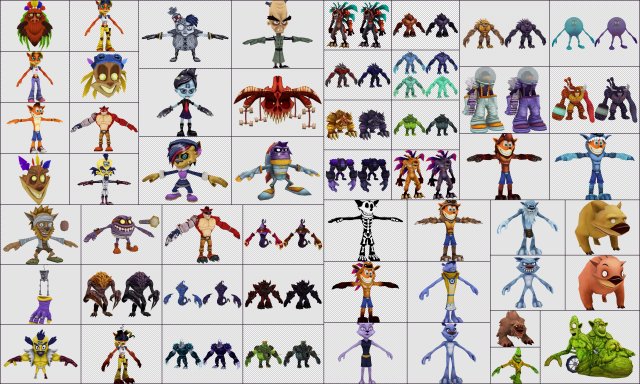 cartoon - collection characters monsters Modello 3D .c4d .max .obj .3ds .fbx .stl .blend 