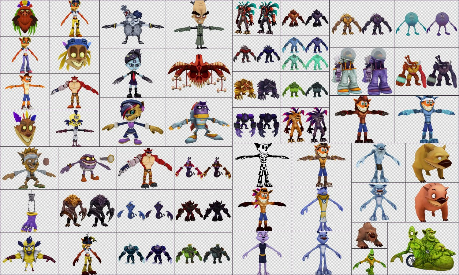 cartoon - collection characters monsters 3D Model .c4d .max .obj .3ds .fbx .stl .blend 