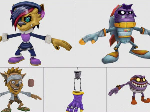 cartoon - collection characters monsters 3D Model