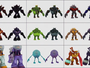 cartoon - collection characters monsters 3D Model