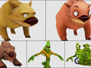 cartoon - collection characters monsters 3D Model