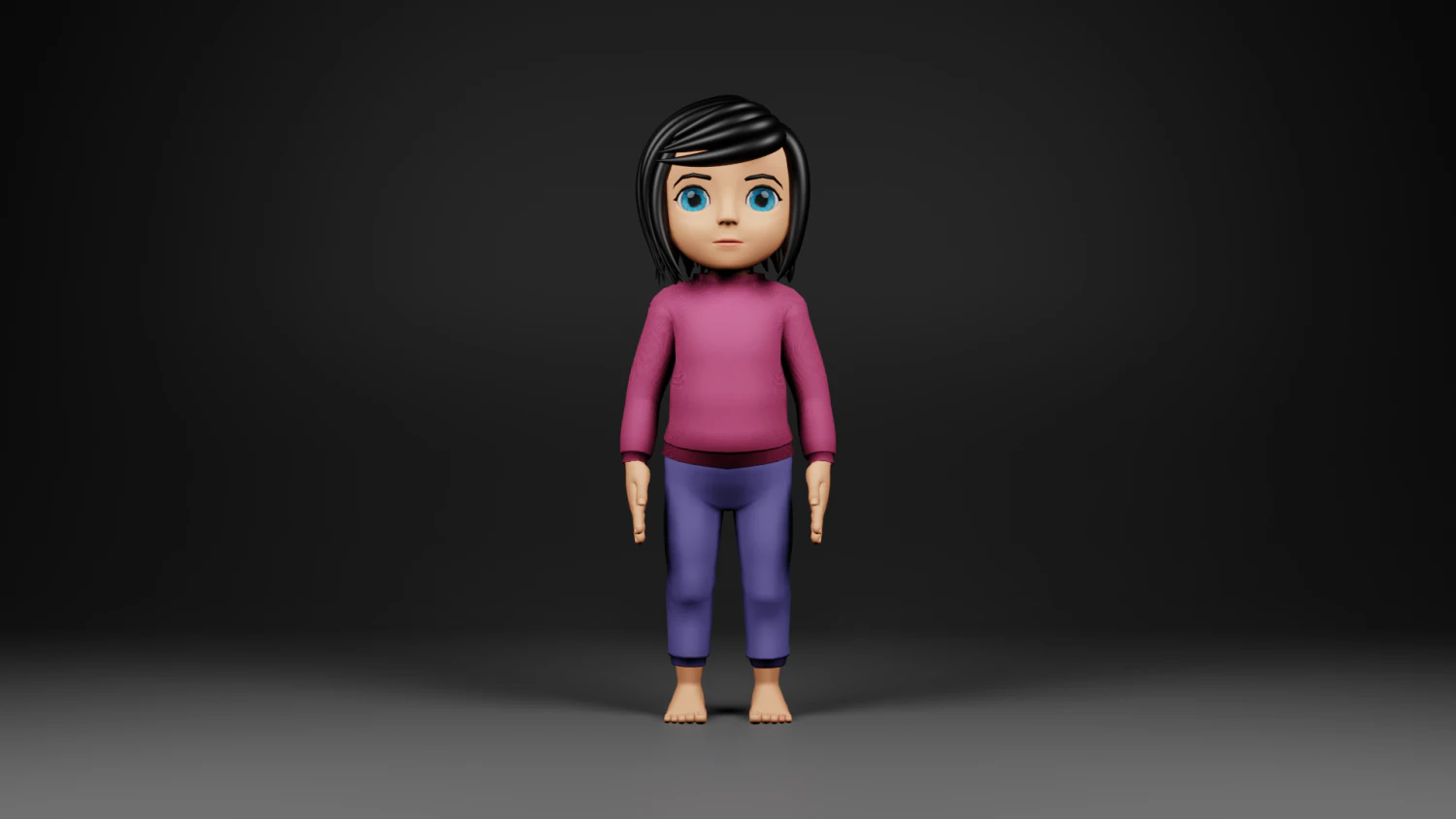 personagem de menina Modelo 3D .c4d .max .obj .3ds .fbx .stl .blend