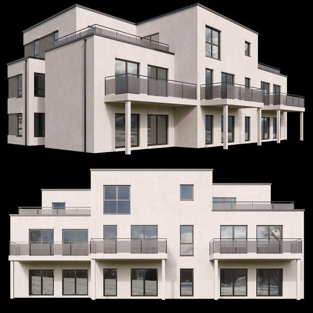 modern house 05 Model 3D .c4d .max .obj .3ds .fbx .stl .blend