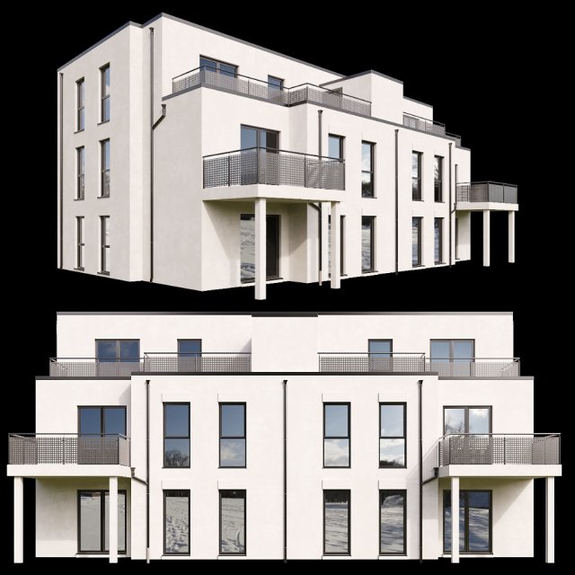modern house 07 Modello 3D .c4d .max .obj .3ds .fbx .stl .blend