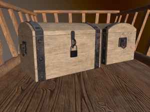 3 medieval carriage in low poly 3D Model