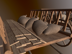 3 medieval carriage in low poly 3D Model
