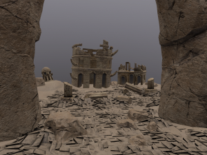 ruins in the desert low-poly 3Dモデル