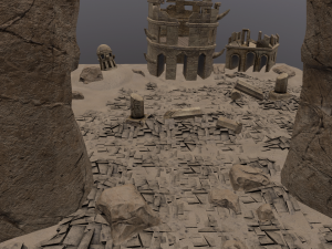 ruins in the desert low-poly Modello 3D
