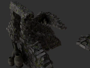 ativo de ru&iacute;nas 3d da selva e do deserto Modelo 3D