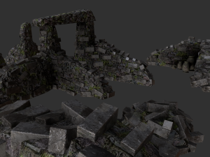 asset of jungle and desert 3d ruins Model 3D