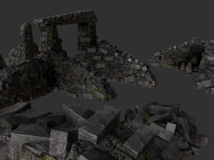asset of jungle and desert 3d ruins 3D Model