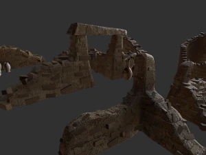 asset of jungle and desert 3d ruins 3D Model