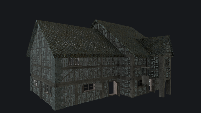 3d medieval house low poly 3D मॉडल .c4d .max .obj .3ds .fbx .stl .blend 