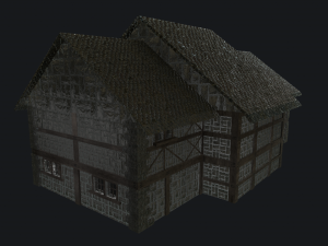 3d medieval house low poly 3D मॉडल