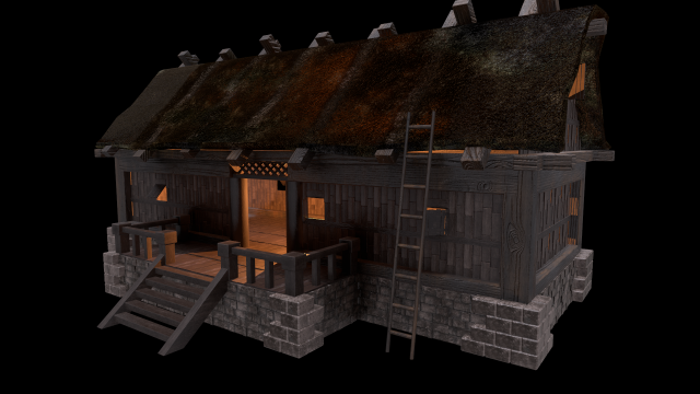 wiking house low poly 3D Model .c4d .max .obj .3ds .fbx .stl .blend 