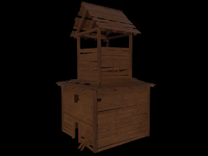 of wooden temple in low poly 3D Model