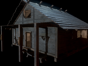3d medieval wooden house low poly 3D Модель