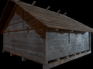 3d medieval wooden house low poly 3D Модель