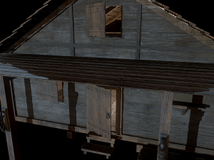 3d medieval wooden house low poly 3D Модель