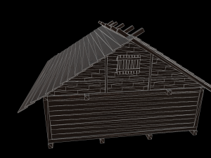 3d medieval wooden house low poly 3D Модель
