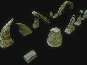 3d junhle rock asset low-poly Modelo 3D
