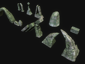 3d junhle rock asset low-poly Modelo 3D