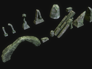 3d junhle rock asset low-poly Modelo 3D