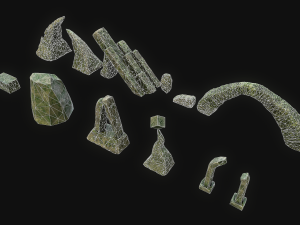 3d junhle rock asset low-poly Modelo 3D