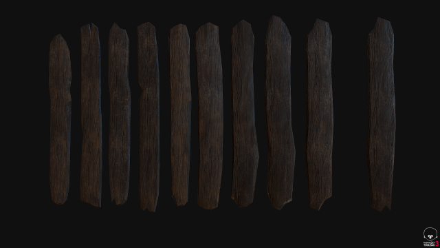10 3d wooden planks low-poly 3D Model .c4d .max .obj .3ds .fbx .stl .blend 