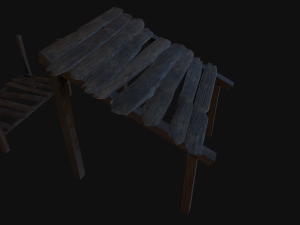 10 3d wooden planks low-poly 3D Model
