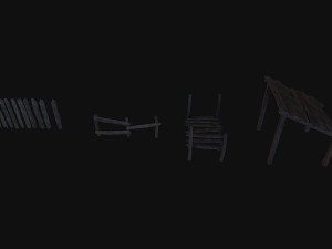 10 3d wooden planks low-poly 3D Model