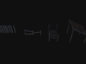 10 3d wooden planks low-poly 3D Model