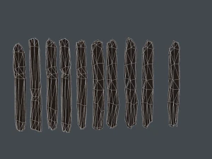10 3d wooden planks low-poly 3D Model