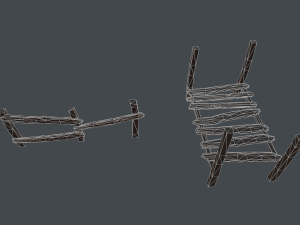 10 3d wooden planks low-poly 3D Model
