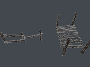 10 3d wooden planks low-poly 3D Model