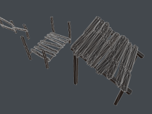 10 3d wooden planks low-poly 3D Model