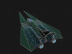 3D-ukrainisches Raumschiff Low-Poly 3D Modell