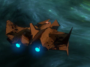 3d orange spaceship low-poly 3D Model