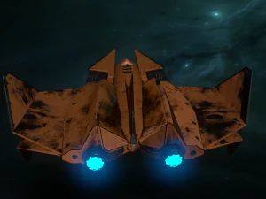 3d orange spaceship low-poly 3D Model